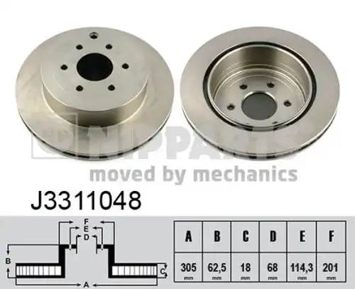 спирачен диск NIPPARTS J3311048