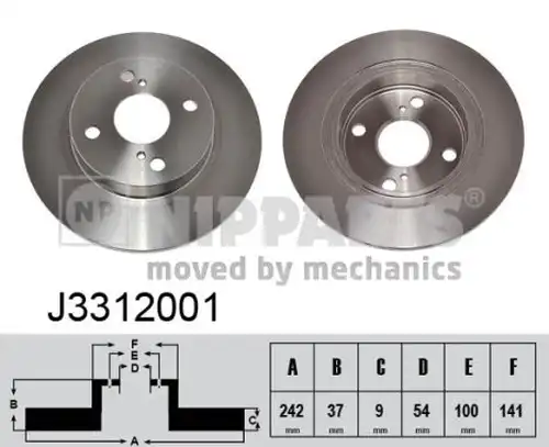 спирачен диск NIPPARTS J3312001