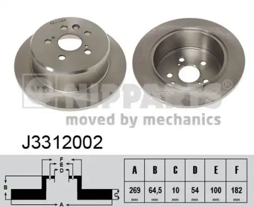 спирачен диск NIPPARTS J3312002