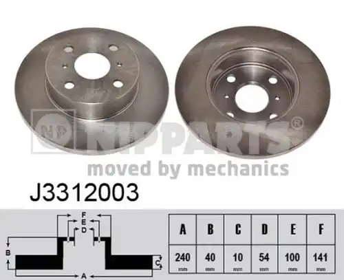 спирачен диск NIPPARTS J3312003