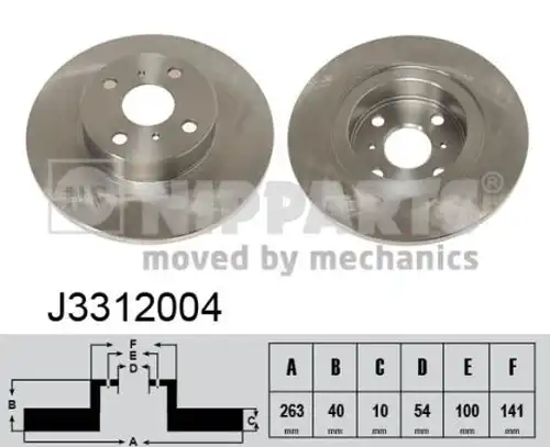 спирачен диск NIPPARTS J3312004