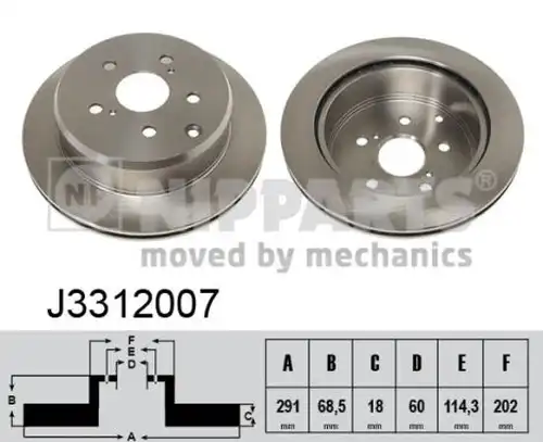 спирачен диск NIPPARTS J3312007