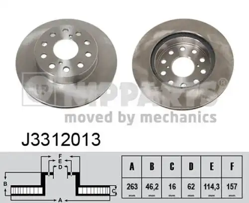 спирачен диск NIPPARTS J3312013