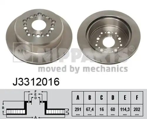 спирачен диск NIPPARTS J3312016