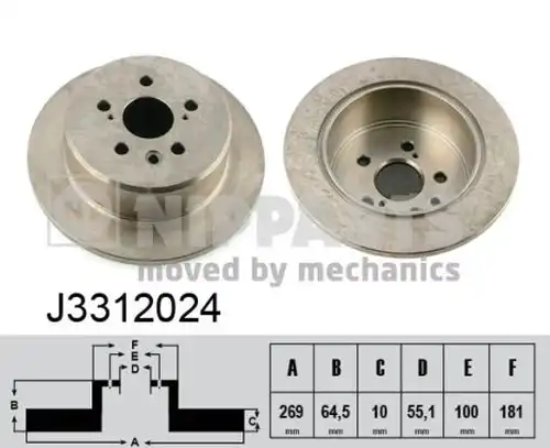 спирачен диск NIPPARTS J3312024