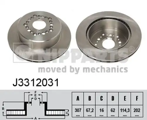 спирачен диск NIPPARTS J3312031