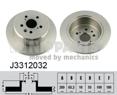 спирачен диск NIPPARTS J3312032