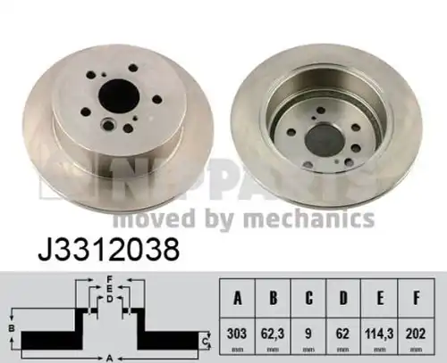 спирачен диск NIPPARTS J3312038