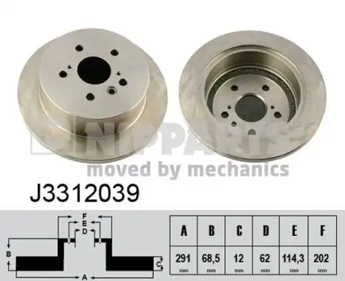 спирачен диск NIPPARTS J3312039