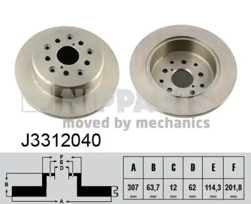 спирачен диск NIPPARTS J3312040