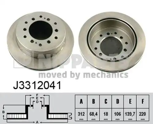 спирачен диск NIPPARTS J3312041