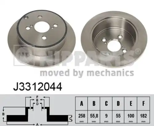 спирачен диск NIPPARTS J3312044