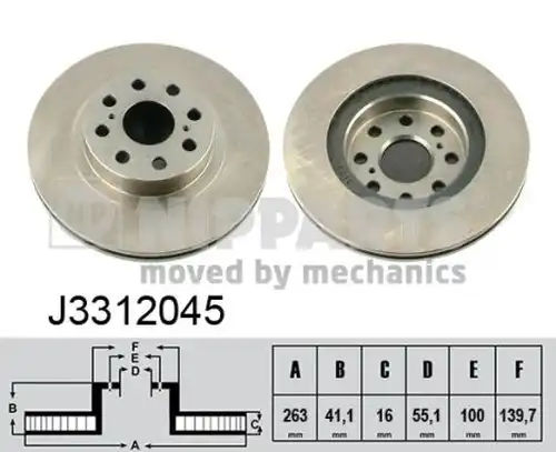 спирачен диск NIPPARTS J3312045