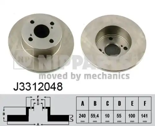 спирачен диск NIPPARTS J3312048