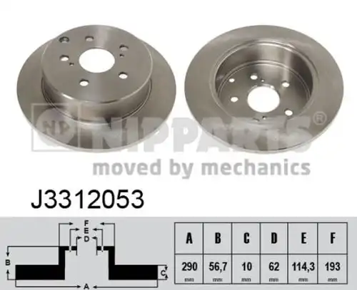 спирачен диск NIPPARTS J3312053