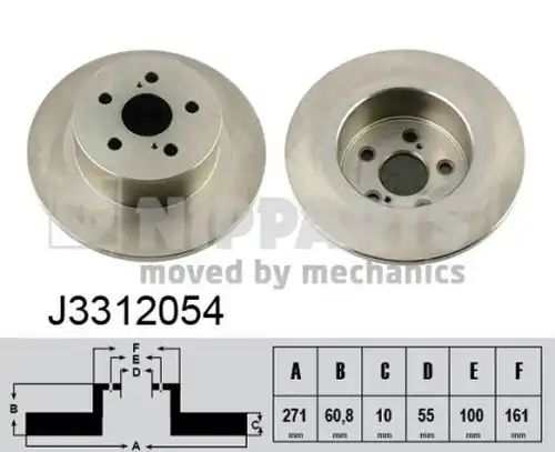 спирачен диск NIPPARTS J3312054