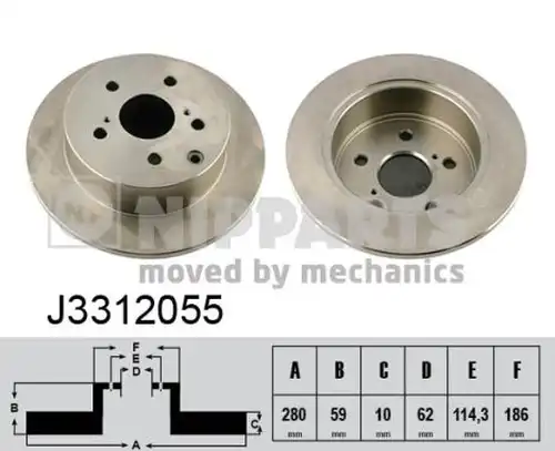 спирачен диск NIPPARTS J3312055