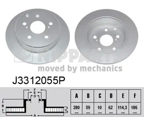 спирачен диск NIPPARTS J3312055P