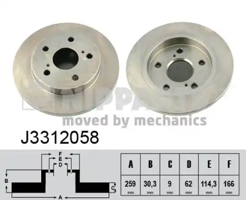 спирачен диск NIPPARTS J3312058