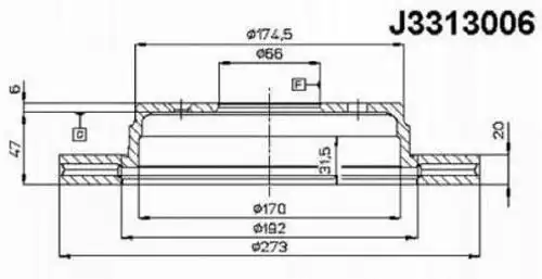 спирачен диск NIPPARTS J3313006