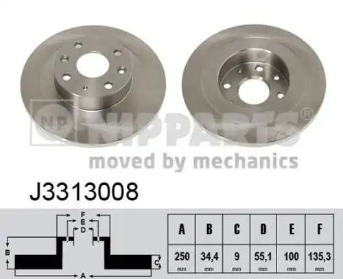 спирачен диск NIPPARTS J3313008