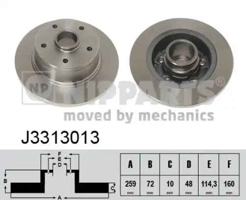 спирачен диск NIPPARTS J3313013