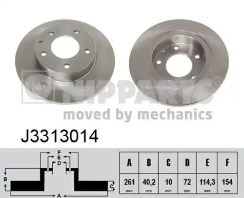 спирачен диск NIPPARTS J3313014