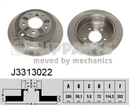 спирачен диск NIPPARTS J3313022