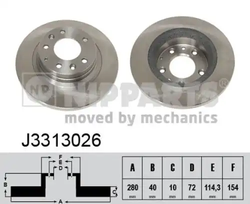 спирачен диск NIPPARTS J3313026