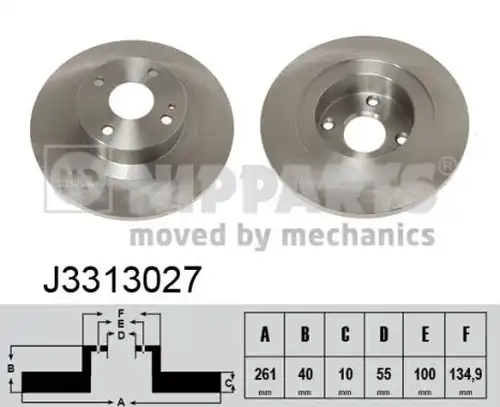 спирачен диск NIPPARTS J3313027