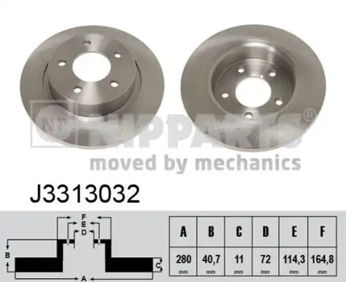 спирачен диск NIPPARTS J3313032