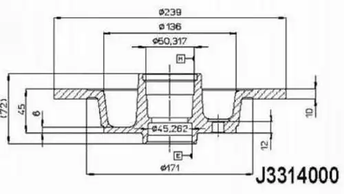 спирачен диск NIPPARTS J3314000