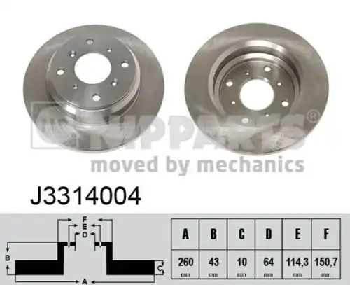 спирачен диск NIPPARTS J3314004