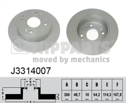 спирачен диск NIPPARTS J3314007