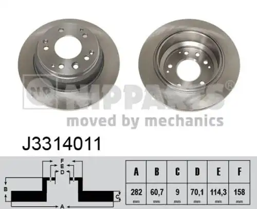 спирачен диск NIPPARTS J3314011