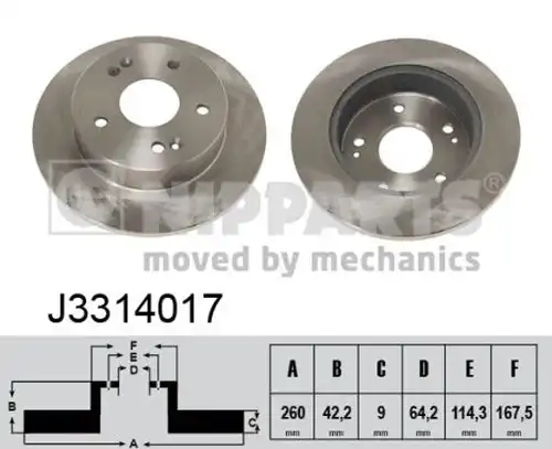 спирачен диск NIPPARTS J3314017