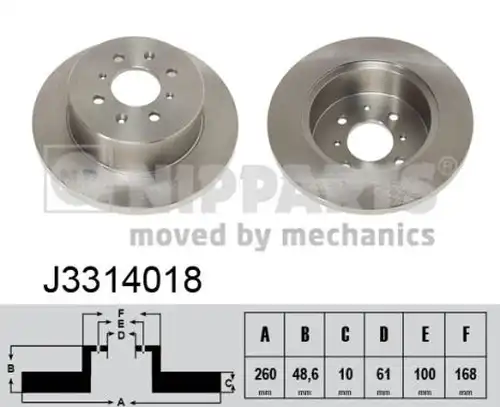 спирачен диск NIPPARTS J3314018