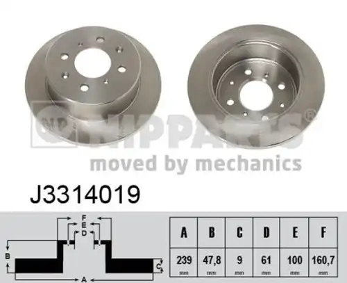 спирачен диск NIPPARTS J3314019