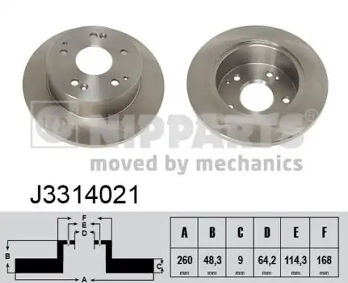 спирачен диск NIPPARTS J3314021