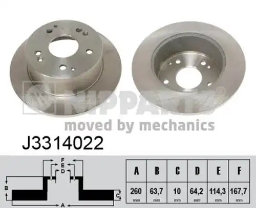 спирачен диск NIPPARTS J3314022