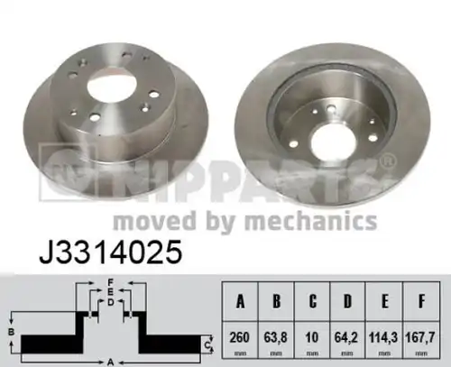 спирачен диск NIPPARTS J3314025