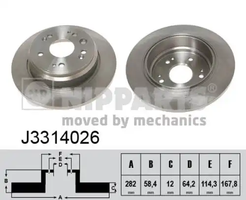 спирачен диск NIPPARTS J3314026