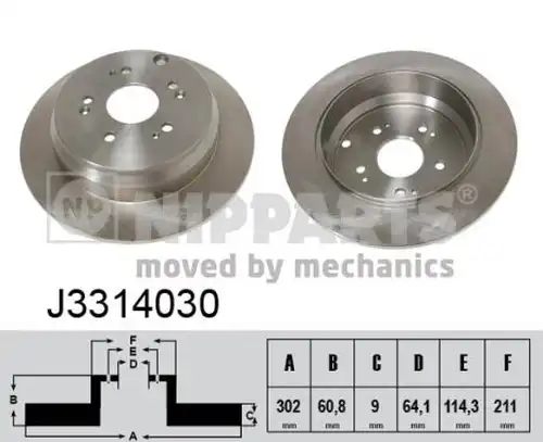 спирачен диск NIPPARTS J3314030