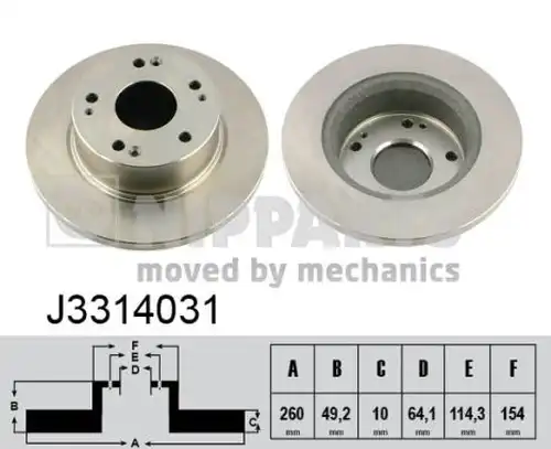 спирачен диск NIPPARTS J3314031