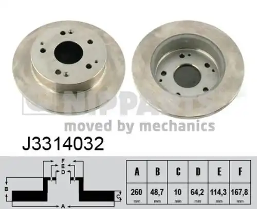 спирачен диск NIPPARTS J3314032