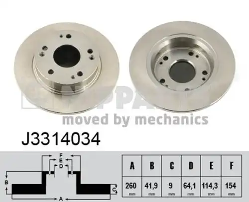 спирачен диск NIPPARTS J3314034