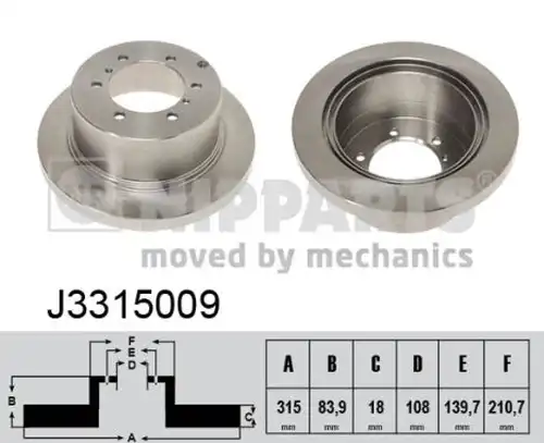 спирачен диск NIPPARTS J3315009