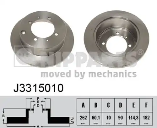 спирачен диск NIPPARTS J3315010