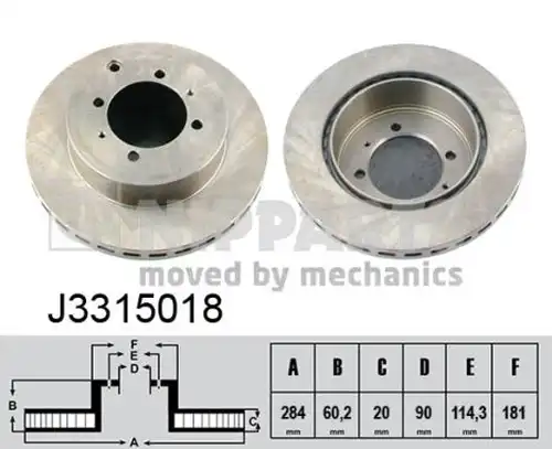 спирачен диск NIPPARTS J3315018