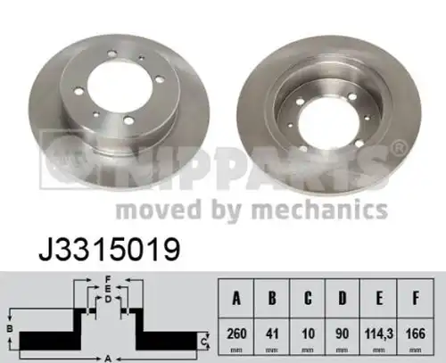 спирачен диск NIPPARTS J3315019